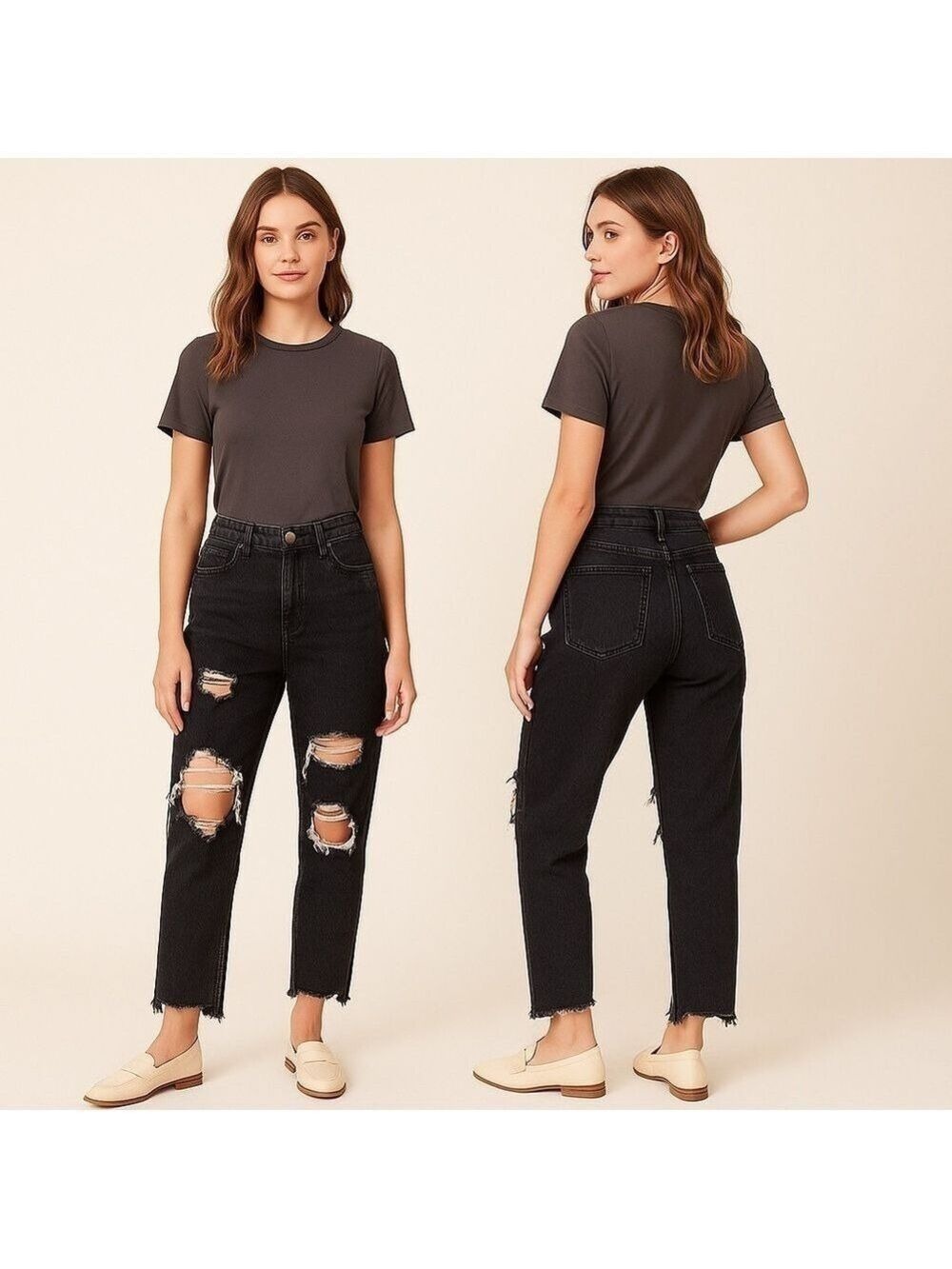 SO High Rise Distressed Mom Jeans Size 11